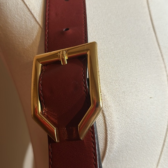 Cole Haan Red Leather Messenger Bag bucket - Picture 4 of 8